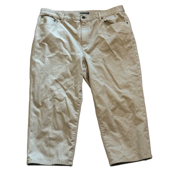 Lauren, Ralph Lauren Cropped pants, khaki jeans, Size 14, 100% cotton - Picture 1 of 7